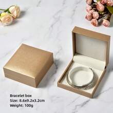 1pc Gold Faux Leather Ring/Bracelet/Necklace/Jewelry Storage Box