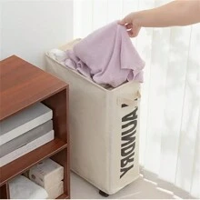 1PC带轮脏布篮家用牛津布洗衣篮收纳布脏布篮瑜伽垫收纳篮多功能防水收纳篮 - 彩色 - 查看 6