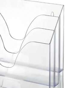 Suporte Organizador Multiuso Documentos Escritório - Triplo material escolar material escola papelaria - Transparente - Visão 4