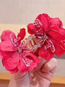 1 peça de grampo de cabelo estilo fada para meninas com flores, acessório de cabeça floral coreano, acessório fofo para cabelo de meninas para uso diário