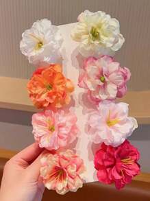 1 peça de grampo de cabelo estilo fada para meninas com flores, acessório de cabeça floral coreano, acessório fofo para cabelo de meninas para uso diário