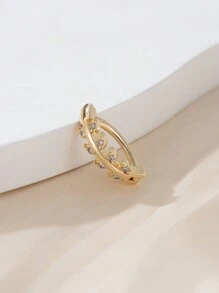 Charming Cubic Zirconia Inlaid Leaf Decorated Belly Button Ring For Women, Party Daily Accessory - Yellow Gold - View 4