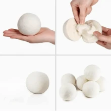 3入組高級天然針織乾衣球-洗衣守護神-減少皺摺、靜電、縮短烘乾時間-無化學柔軟劑-低過敏性和節能 - 白色 - 查看 6