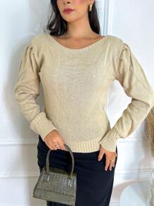 Women Sweaters - Màu be - Xem 5