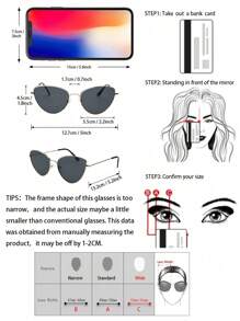 1 件女士几何金属框架小尺寸个性化时尚眼镜，适合户外旅行海滩派对音乐节配饰女士海滩配饰眼镜太阳镜基础款秋冬女士服装商务休闲礼物，适合夏季海滩度假、户外、旅行 - 淺灰色 - 查看 7