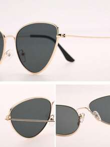 1 件女士几何金属框架小尺寸个性化时尚眼镜，适合户外旅行海滩派对音乐节配饰女士海滩配饰眼镜太阳镜基础款秋冬女士服装商务休闲礼物，适合夏季海滩度假、户外、旅行 - 淺灰色 - 查看 6