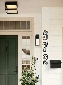 1 szt. Metalowa tabliczka z numerem domu, tabliczka adresowa dla domu, werandy, drzwi wejściowych, dekoracje ścienne wewnątrz/na zewnątrz, prezent z kombinacją cyfr dla rodziny i przyjaciół, prezent na parapetówkę - Czarne - Zobacz 1