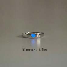 2pcs Cool Luminous Heart Ring, Unisex Adjustable Band Couple Gift For Friend Valentines,Mom,Mother,Mother's Day,Gift