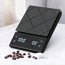 1件，厨房秤，食物秤，厨房称重秤，数字显示咖啡秤，计时电子秤，家用厨房秤，触摸秤，带硅胶垫的防尘秤，烘焙工具，厨房配件 - 電子稱 - 查看 6