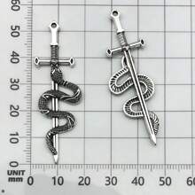 10/16 bucăți Breloc de sabie cavaler șarpe de Halloween Breloc de sabie de argint antic cuțit de metal pandantive Colier Fabricare de bijuterii Accesorii artizanale