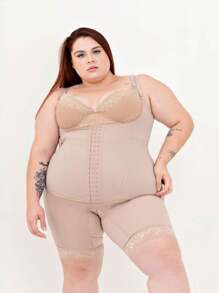 Plus Size Waist Trainers - Beige - View 1