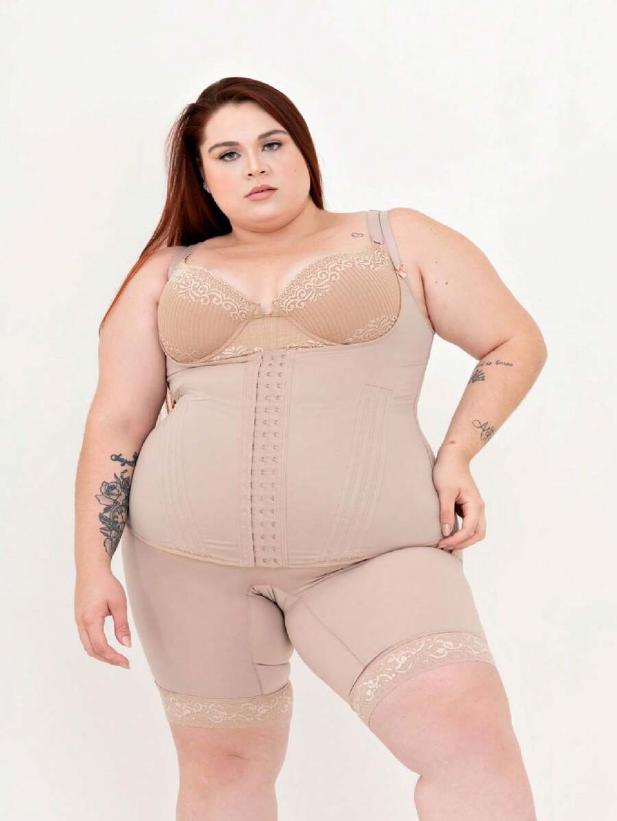 Plus Size Waist Trainers - Beige - View 1
