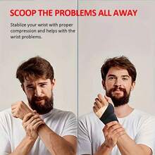 1 pieza Muñequera ajustable con soporte cómodo para esplinte de muñeca, adecuado para ambas manos izquierda y derecha - Negro - Ver 5