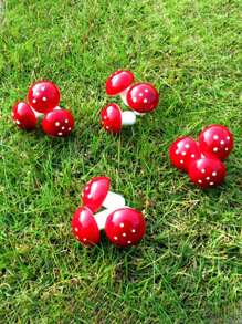 20/30 Stück rote Mini-Pilz Waldlandschaft Deko, Miniatur Garten, Outdoor Geburtstag Heim Büro Garten Party Kuchen Deko, DIY Basteln