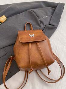 1 pieza Mochila minimalista de gran capacidad con estampado de mariposa para viaje, bolsa de hombro