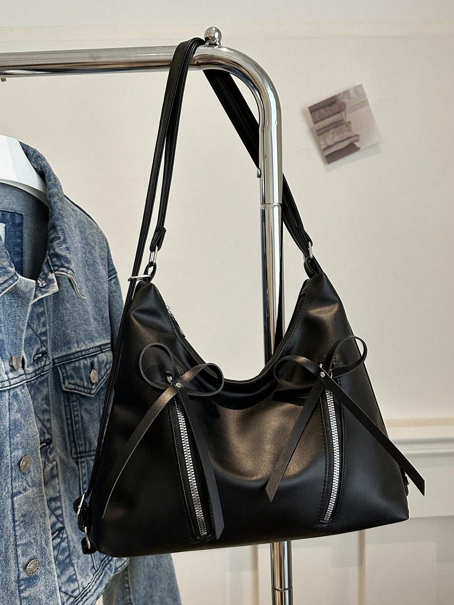 Mochila plateada nueva para mujeres 2024, bolsa de hombro inspirada en el ballet, mochila de gran capacidad para viaje diario de uso múltiple