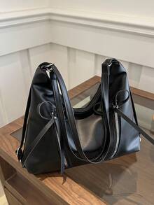 Mochila plateada nueva para mujeres 2024, bolsa de hombro inspirada en el ballet, mochila de gran capacidad para viaje diario de uso múltiple - Negro - Ver 8