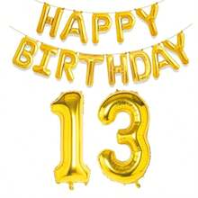 Golden Happy Birthday Digital Foil Balloon Adult Birthday Party Decoration Suitable For Men And Women Aged 10, 11, 12, 15, 18, 25, 30, 40, 50, And 60,Christmas - Gold - View 42