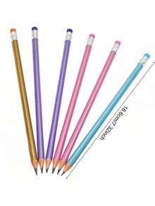 12 chiếc bút chì nhựa hình tam giác HB, màu sắc ngẫu nhiên, để viết và sửa - Nhiều màu - Xem 5
