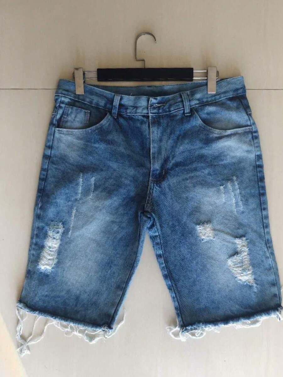 Men Shorts - 深色水洗藍 - 查看 1