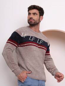 Men Sweaters - 杏色 - 查看 3