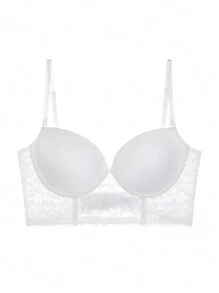 Women's U-Shaped Backless Underwear, Sexy Backless Invisible Bra, Lingerie - White - View 9