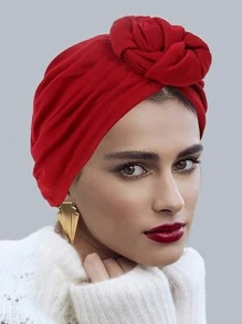 1pc New Fashion Turban Hat, European And American Style Headwrap Hat - A - View 15