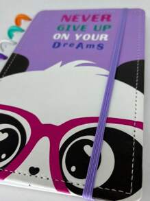 Caderno inteligente Luxo Panda capa dura DIsco 8/10/11 de courino A5/B5/A4 - Multicolorido - Visão 7