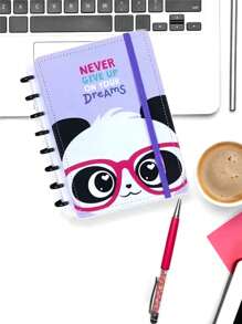 Caderno inteligente Luxo Panda capa dura DIsco 8/10/11 de courino A5/B5/A4 - Multicolorido - Visão 6