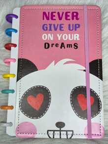 Caderno inteligente Luxo Panda capa dura DIsco 8/10/11 de courino A5/B5/A4 - Multicolorido - Visão 8
