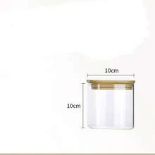 Square Borosilicate Glass Jar For Dried Fruit Storage, Food Sealed Container,Kitchen Storage & Organization,Organizer,Organiser,Decor,Decorations - White - View 5