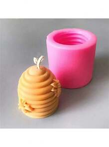 1 件蜜蜂主题硅胶蜡烛模具 - 创造令人惊叹的三维蜂巢设计 - 非常适合家居装饰和送礼 - 粉色 - 查看 6