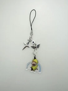 1pc Couples & Friend Phone Lanyard Food Cat Pattern Matching Phone Strap, Y2k Beaded Phone Charm - Multicolor - View 6