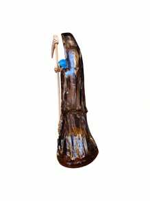 Figura de Resina Santa Muerte Negra Transparente 30cm – Poderosa Protección en Cada Rincón - Negro - Ver 3