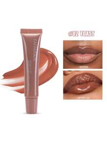 1支水光飽滿唇彩液體口紅唇蜜保濕豐唇玻璃唇油 - 彩色 - 查看 11