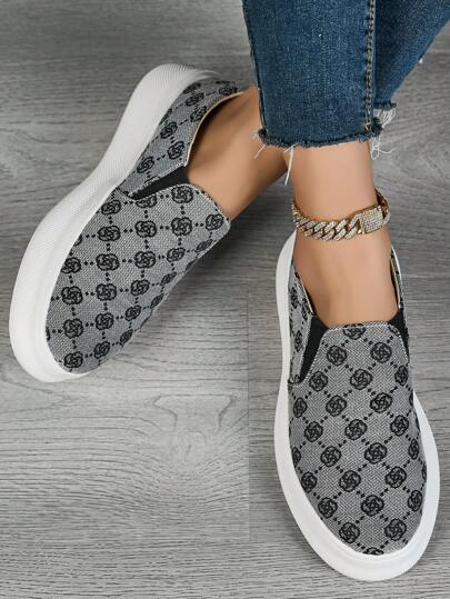 Summer Thick-Soled Canvas Slip-On Work Shoes For Men And Women, Breathable Slouchy Sports Loafers, Couple's Style