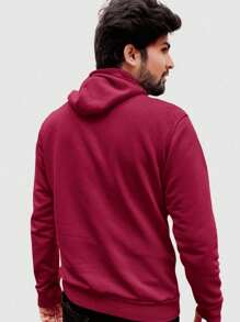 Men Hoodies - Màu Đỏ Sâu - Xem 3