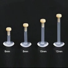 10入組簡約隱形透明唇環和耳環釘,學生必備