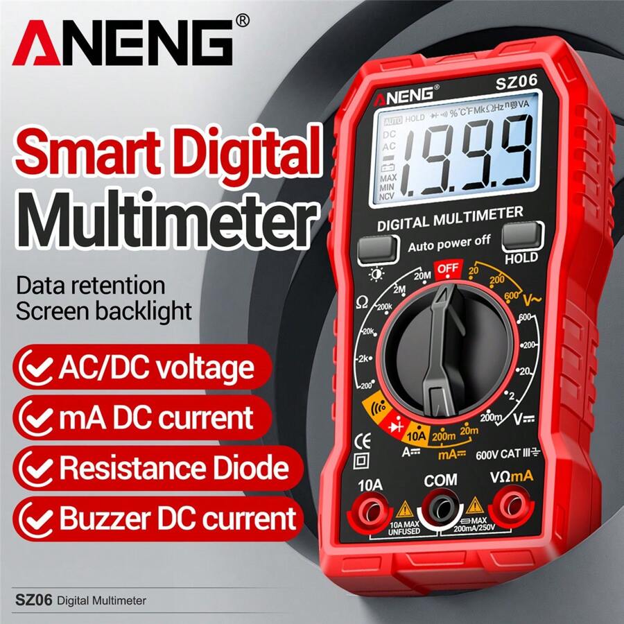ANENG SZ06 1999 Count Smart Digital Multimeter AC Voltage Meter  Current  Ohm Tester Electric Tools Measuring Device