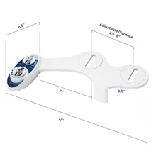 LUXE Bidet NEO 185 - Self-Cleaning, Dual Nozzle, Non-Electric Bidet Attachment For Toilet Seat, Adjustable Water Pressure, Rear And Feminine Wash (Blue, White, Rose Gold, Pearl Gray) - 藍色 - 查看 9