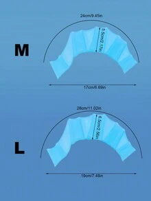 1對硅膠游泳蛙型腳蹼，游泳板手套，潛水手套成人用游泳裝備 - 藍色 - 查看 4