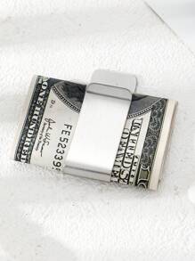 1pc Portable Zinc Alloy Money Clip Customizable With Name, Simple Designed Exclusive Wallet For Mother's Day, Father's Day, Back To School Season