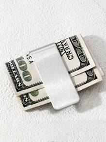 1pc Portable Zinc Alloy Money Clip Customizable With Name, Simple Designed Exclusive Wallet For Mother's Day, Father's Day, Back To School Season