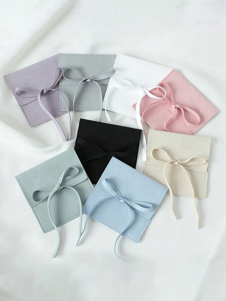 1/5/50 件超细纤维珠宝包装袋高品质珠宝礼品袋婚礼派对生日回礼品糖果袋耳环手链项链别致小型收纳袋礼品袋