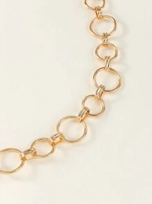 Cadena de cintura geométrica de metal circular para mujer, para verano, escuela, otoño, Halloween