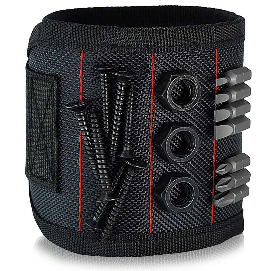 Magnetic Hand Grip To Hold Screws, Nails And Drilling Bits - Black Red - 查看 1