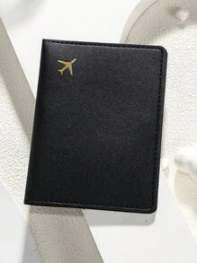 1 pieza Funda de pasaporte minimalista de piel sintética, adecuada para uso diario, viajes al aire libre, viajes de negocios, portafotos de pasaporte familiar con estampado de avión, accesorios de viaje - Multicolor - Ver 17