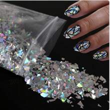 10g/Bag Holographic Nail Glitter Flakes Sparkly 3D Asymmetrical Shiny Sequins Nails Supplies Polish Manicure Nail Art Decorations DIY Nail Charms Nail Gems
