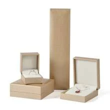 1pc Gold Faux Leather Ring/Bracelet/Necklace/Jewelry Storage Box