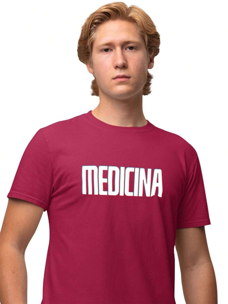 Camisa Camiseta Masculina Estampada 3D Medicina 100% Algodão Fio 30.1 Penteado - Vinho - Visão 1